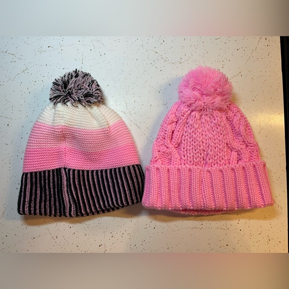 Think Pink Breast Cancer Knitted Stocking Hat Winter Ribbon Winter Cap Womens - Picture 3 of 6